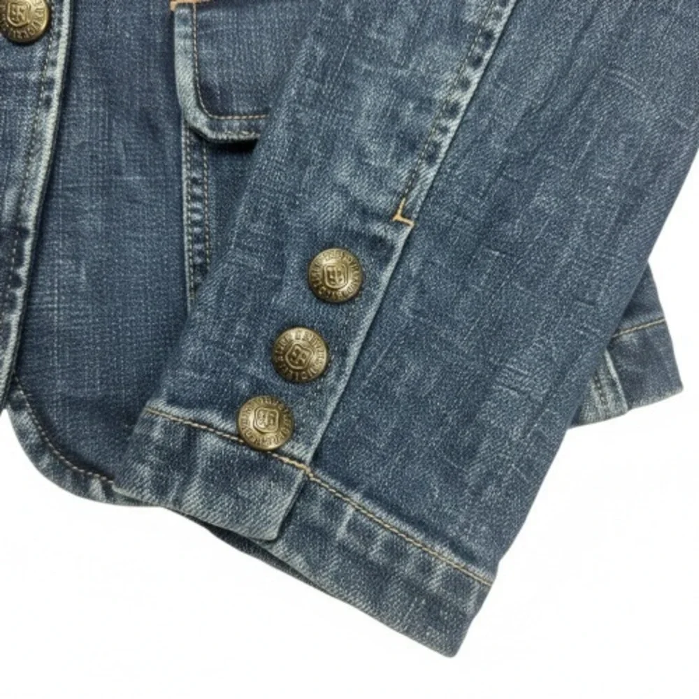 Lauren Jeans Co. Ralph Lauren Women's Denim Blazer with Anchor Buttons Size 8 - Picture 11 of 16